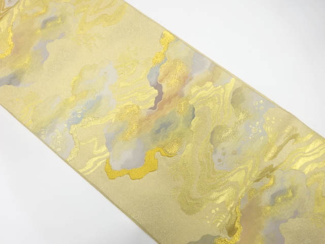 瑞雲流水文織り出し　袋帯